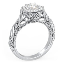 Vintage Diamond Engagement Ring with Accents and Halo Setting - "The Rita"