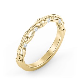 The Ava Wedding Band in 10K Solid Yellow Gold