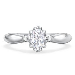 Classic Solitaire Diamond Engagement Ring with Butterfly and Scroll Details - "The Sophia"