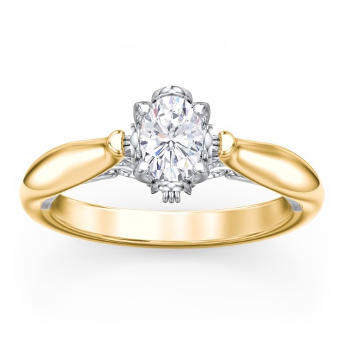 Classic Solitaire Diamond Engagement Ring with Butterfly and Scroll Details - "The Sophia"