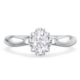 Classic Solitaire Diamond Engagement Ring with Butterfly and Scroll Details - "The Sophia"