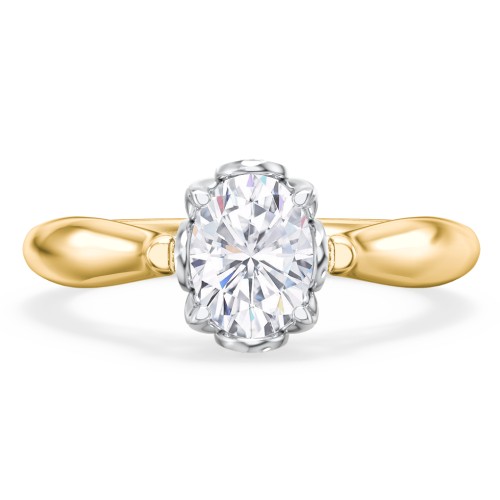 Classic Solitaire Diamond Engagement Ring with Butterfly and Scroll Details - "The Sophia"