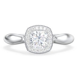 Classic Halo Diamond Engagement Ring and Butterfly and Scroll Details - "The Sophia"