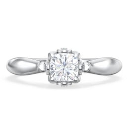 Classic Solitaire Diamond Engagement Ring with Butterfly and Scroll Details - "The Sophia"