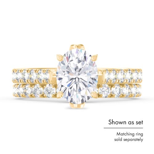 Solitaire Diamond Engagement Ring with Accents and Bow Detail