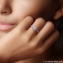 Solitaire Diamond Engagement Ring with Accents and Bow Detail