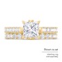 Solitaire Diamond Engagement Ring with Accents and Bow Detail