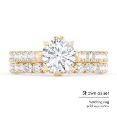 Solitaire Diamond Engagement Ring with Accents and Bow Detail