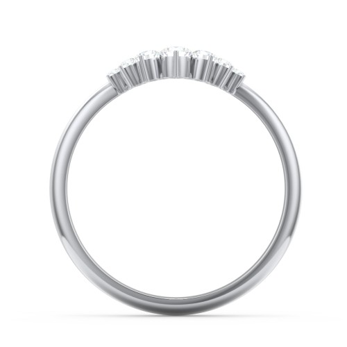 Graduated Diamond Tiara Wedding Band Ring – 14K White Gold with Lab Diamond