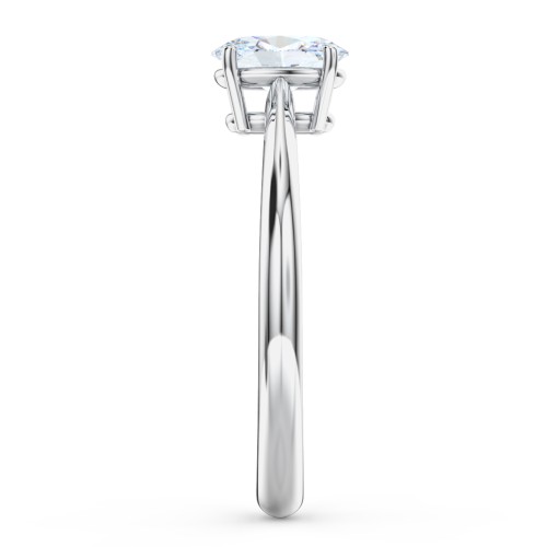 Classic Solitaire Engagement Ring – 14K White Gold