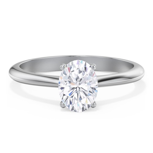 Classic Solitaire Engagement Ring – 14K White Gold