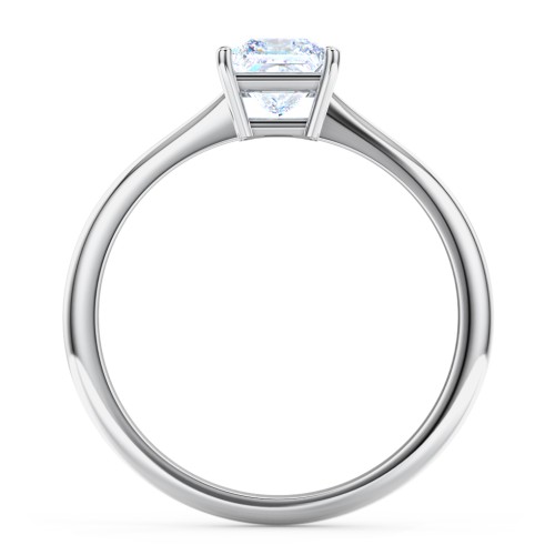 Classic Solitaire Engagement Ring – 14K White Gold