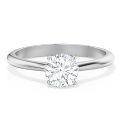 Classic Solitaire Engagement Ring – 14K White Gold
