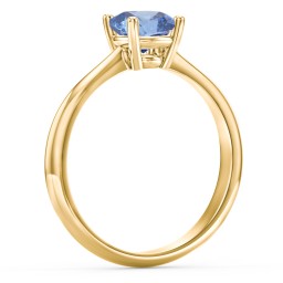 Classic Solitaire Engagement Ring in 10K Solid Yellow Gold with IceBlueSapp-CU-0.50