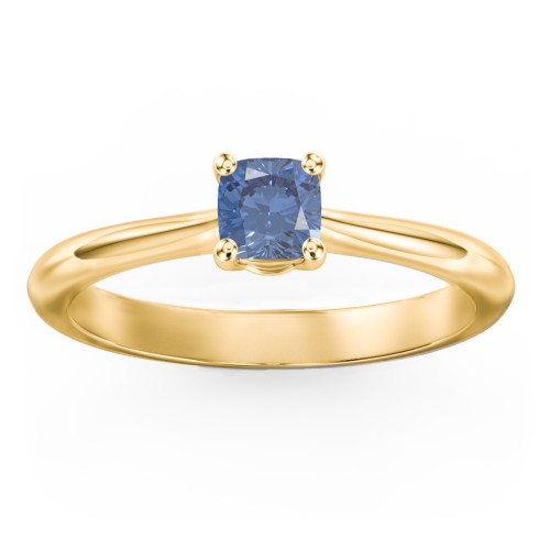 Classic Solitaire Engagement Ring – 10K Yellow Gold with IceBlueSapp-CU-0.50