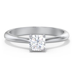 Classic Solitaire Engagement Ring – 14K White Gold