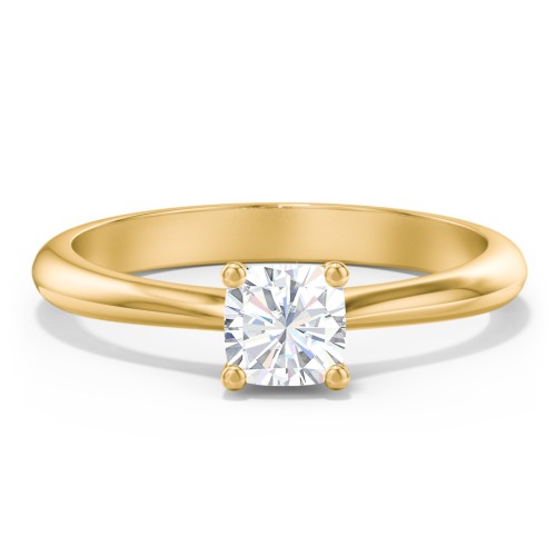 Classic Solitaire Engagement Ring – 10K Yellow Gold