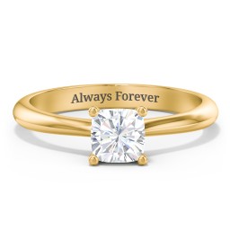 Classic Solitaire Engagement Ring in 10K Solid Yellow Gold with 04LABDIAM-CU-1.00-VS2-G-G