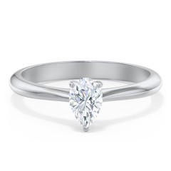 Classic Solitaire Engagement Ring – 14K White Gold