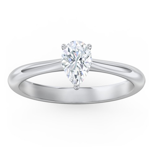 Classic Solitaire Engagement Ring – 14K White Gold