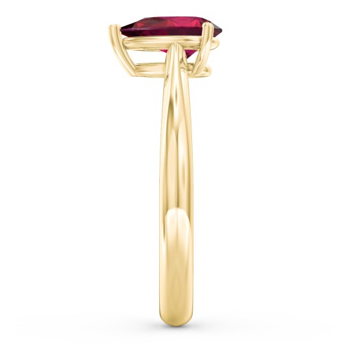 Classic Solitaire Engagement Ring – 10K Yellow Gold with 07RUBY-PE-0.50