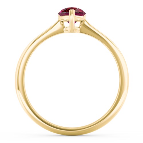 Classic Solitaire Engagement Ring – 10K Yellow Gold with 07RUBY-PE-0.50