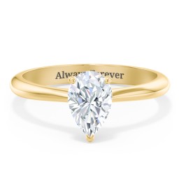 Classic Solitaire Engagement Ring in 10K Solid Yellow Gold with 04LABDIAM-PE-1.00-VS2-G-G