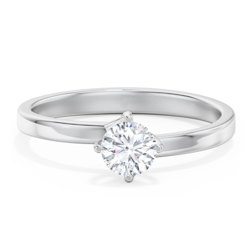 Solitaire Engagement Ring with Twisted Prongs