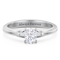 Solitaire Engagement Ring with Peaked Shoulders