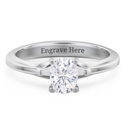 Solitaire Engagement Ring with Peaked Shoulders
