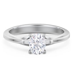 Solitaire Engagement Ring with Peaked Shoulders