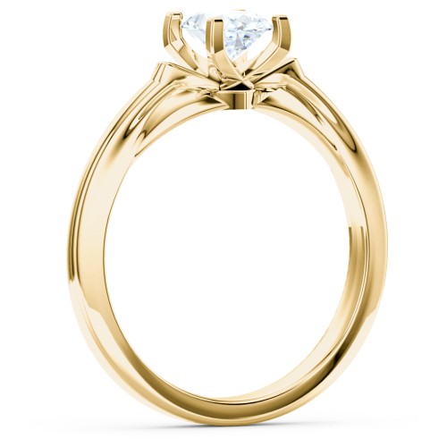 Solitaire Engagement Ring with Peaked Shoulders