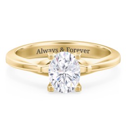 Solitaire Engagement Ring with Peaked Shoulders
