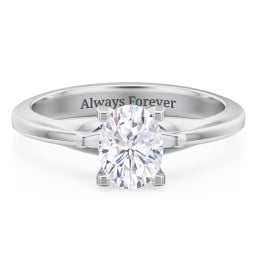 Solitaire Engagement Ring with Peaked Shoulders