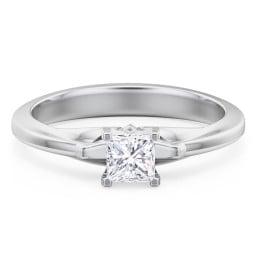 Solitaire Engagement Ring with Peaked Shoulders