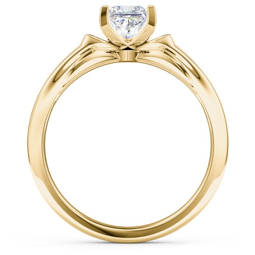 Solitaire Engagement Ring with Peaked Shoulders