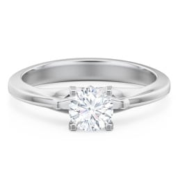 Solitaire Engagement Ring with Peaked Shoulders
