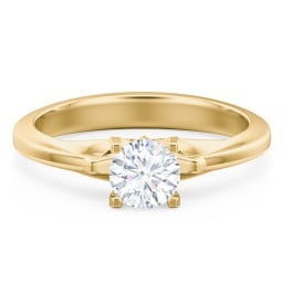 Solitaire Engagement Ring with Peaked Shoulders