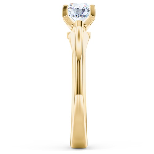 Solitaire Engagement Ring with Peaked Shoulders