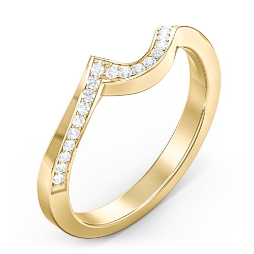 Twisted Wave Band Ring with Diamond Accents