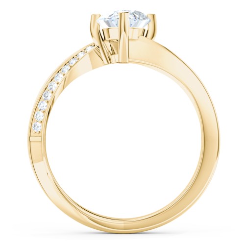 Solitaire Engagement Ring with Twisted Shoulder Accents