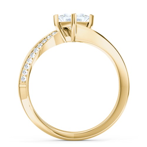 Solitaire Engagement Ring with Twisted Shoulder Accents