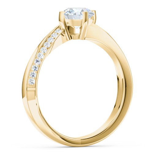 Solitaire Engagement Ring with Twisted Shoulder Accents
