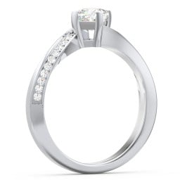 Solitaire Engagement Ring with Twisted Shoulder Accents