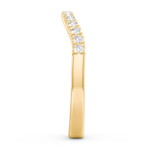 Micro Prong Half Eternity Curved Band – 10K Yellow Gold with Lab Diamond