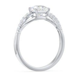 Solitaire Diamond Engagement Ring with Twisted Split Shank and Accents