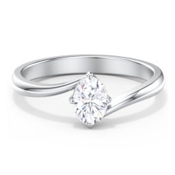 Diamond Solitaire Bypass Engagement Ring