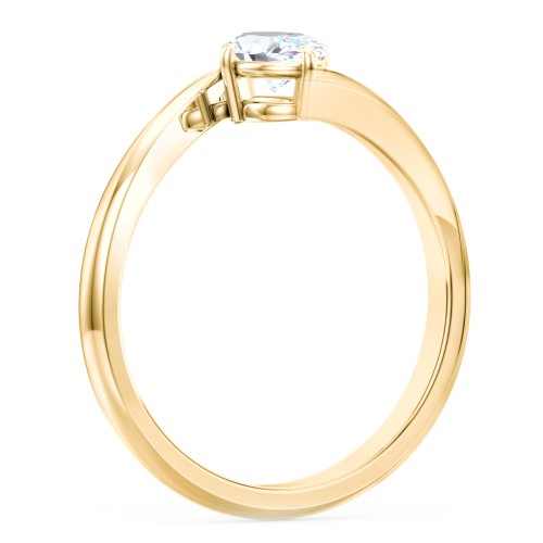 Diamond Solitaire Bypass Engagement Ring