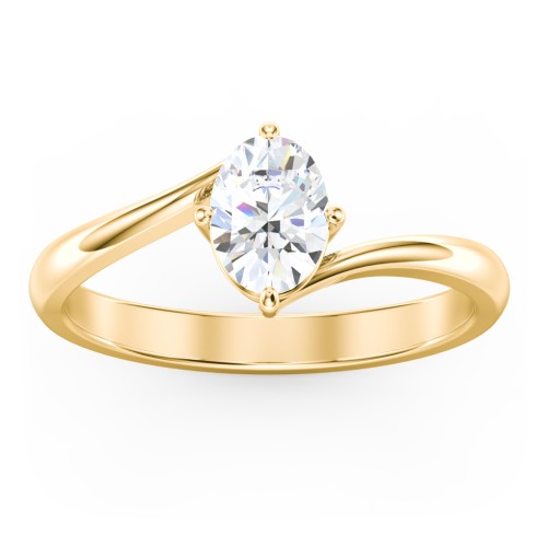 Diamond Solitaire Bypass Engagement Ring