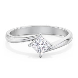 Diamond Solitaire Bypass Engagement Ring